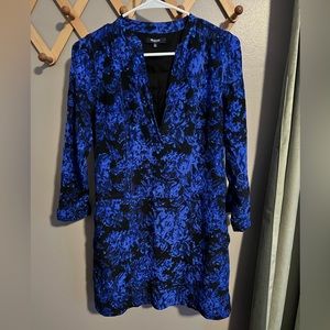 Madewell Blue and Black Print Tunic Top - Size XS